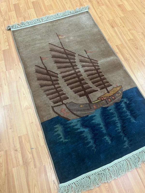 2'6" x 4'8" Antique Chinese Art Deco Oriental Rug - 1930s - 100% Wool Hand Made gallery