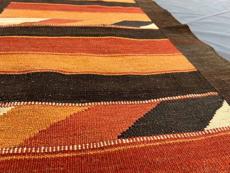 2'7x13'4 ft Afghan Kilim Runner Rug – Handwoven Wool Modern Tribal 14ft Long Rug gallery