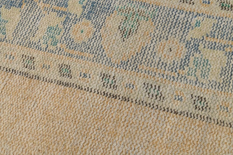 Vintage Turkish Runner Rug 2x7ft YELLOW Handmade Anatolian Oushak Hallway Wool gallery