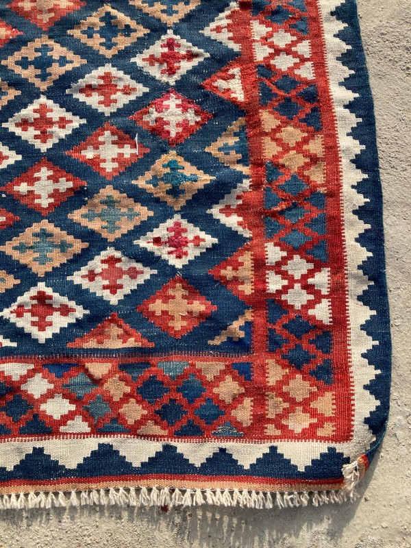 Vintage Traditional Handmade Beautiful Afghani Kilim Floor Rug Carpet 156x114 cm gallery