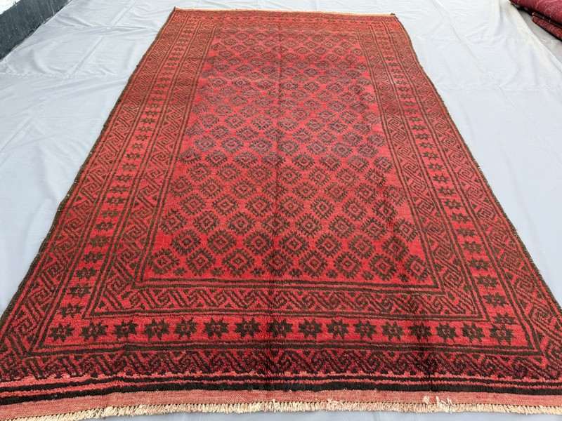 Red Antique Afghan Baluchi Rug 5x9 ft Hand Knotted Persian Style Oriental Carpet gallery