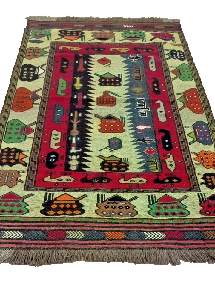 Handmade Afghan amazing war rug Great Quality Beauiful design 184 cm x 110 cm gallery