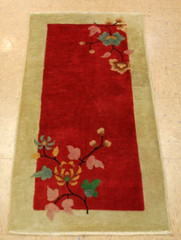 c1920s ANTIQUE MINT ART DECO CHINESE WALTER NICHOLS RUG 2′ x 3’10” RARE DESIGN