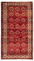 Vintage Hand-Knotted Area Rug 5’1″ x 9’6″ Traditional Oriental Wool Carpet
