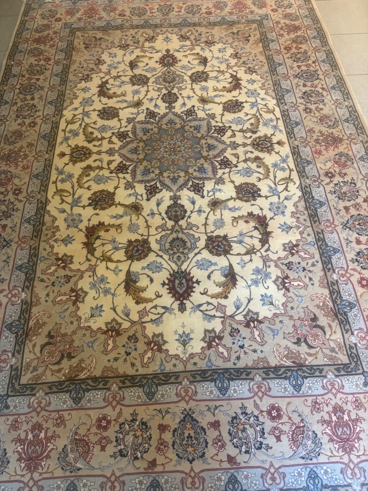 8X5 NEW HANDMADE RUG. CARPET . WOOL AND SILK WITH SIGNATURE. ESF.AHAN gallery