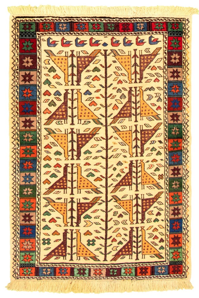 Vintage Traditional Hand-Knotted Area Rug 4'1" x 5'11" Oriental Wool Carpet