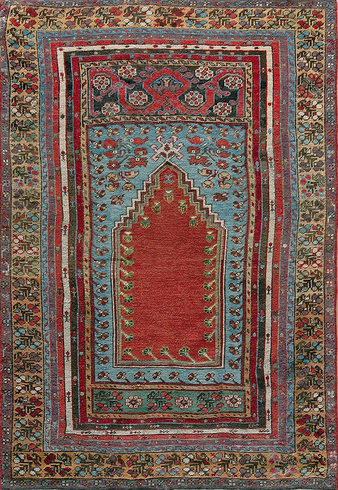3'x5' Small Tribal Antique Mid 19th Century Turkish Kirshehir Muslim Prayer Rug