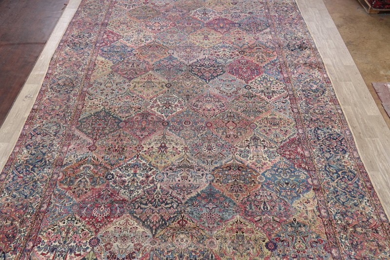 Pre-1900 Antique Vegetable Dye Area Rug 11x22 Oriental Large Wool Carpet gallery