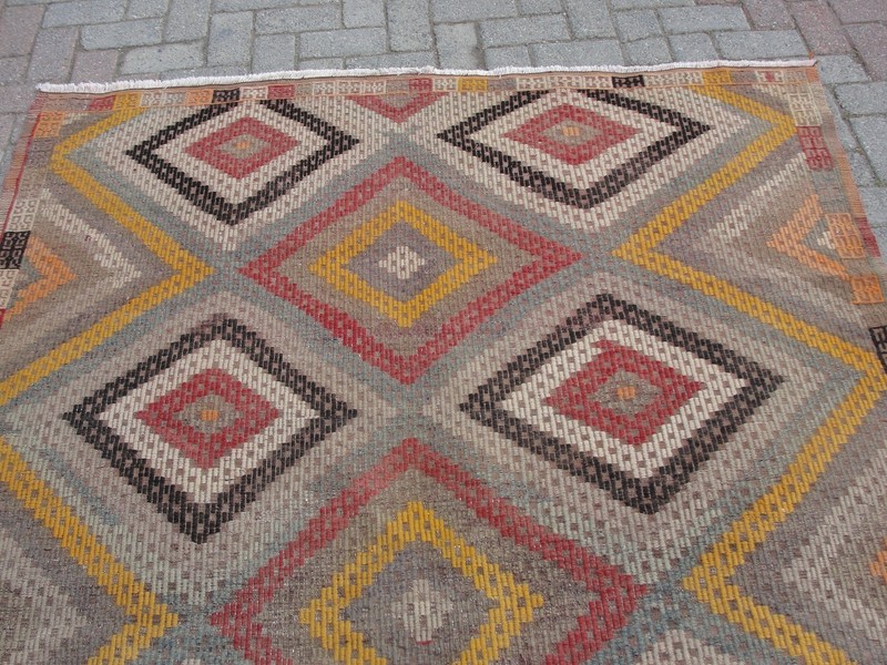 Turkish Kilim Rug Area Rugs, 66" x97", Handwoven Rug Carpet gallery
