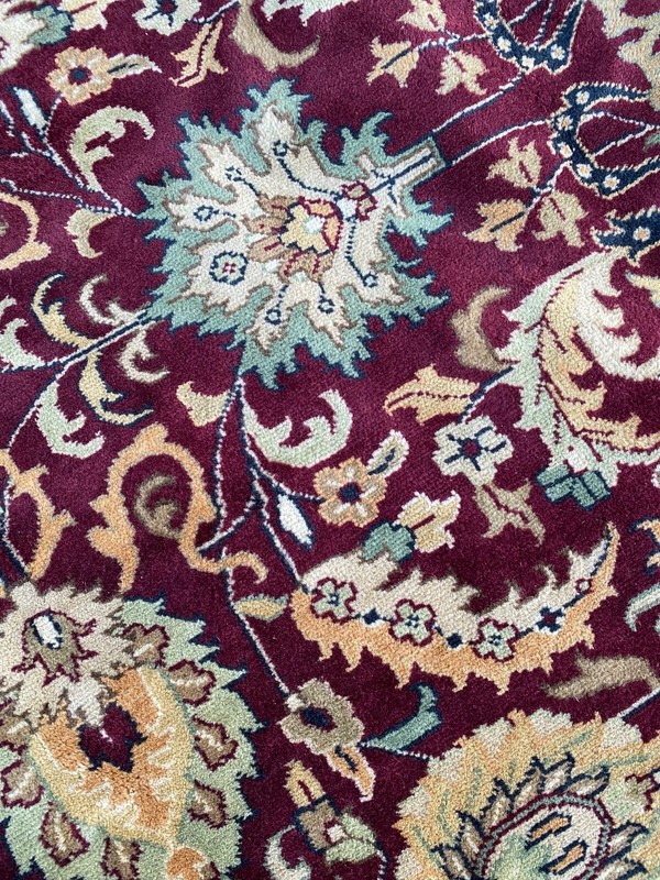 Stunning New Fine Floral Oriental Rug Handmade in India, Magenta and Teal, 9x12 gallery