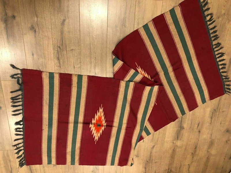 OLD ALBANIAN HANDMADE RUG CARPET KILIM WOOL MULTICOLORED TRADITIONAL RUG AMZ #9 gallery