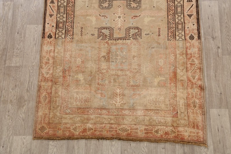 Muted Distressed Vintage 5x10 Geometric Tribal Area Rug Handmade Carpet gallery