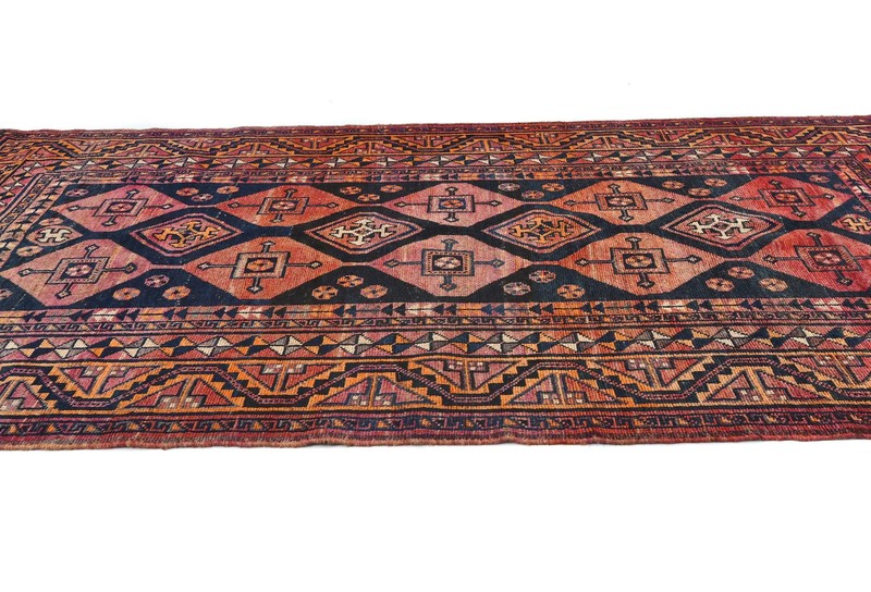 4'8X9'7 ft Handmade Tribal Style Vintage Red Oriental Wide Runner Rug Carpet gallery