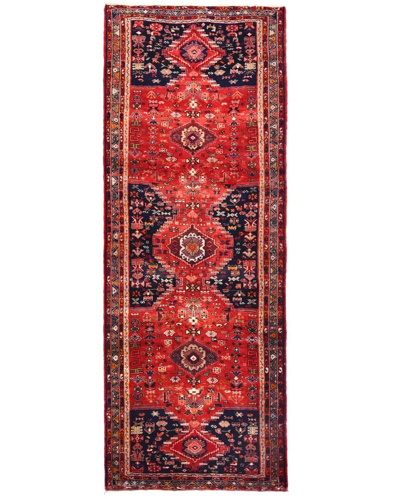 Muted Red Tribal Floral Design Oriental Rug Carpet Kitchen Hallway Decor 4X10 ft