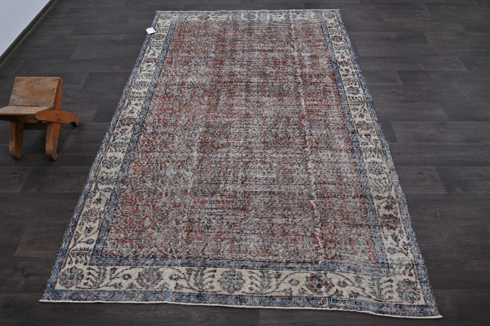 Oushak Turkish Vintage Rug 5x8 Kilim Rug Anatolian Handmade Boho Decor RED gallery