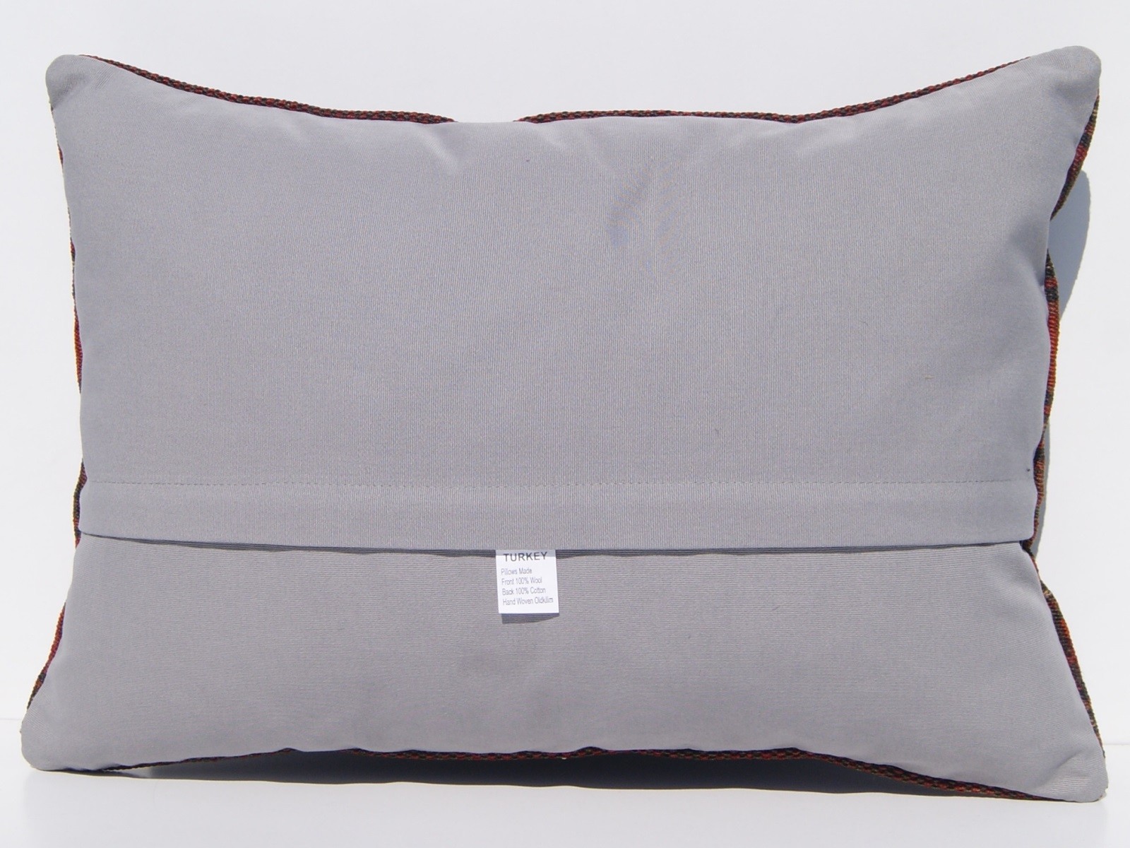 20"x14" SOFA KURDISH KELIM PILLOW COVER WOOL RECTANGLE HAND WOVEN RED AREA RUGS gallery