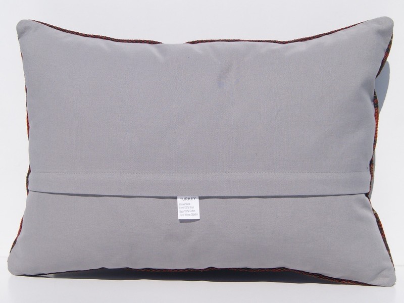 20"x14" SOFA KURDISH KELIM PILLOW COVER WOOL RECTANGLE HAND WOVEN RED AREA RUGS gallery