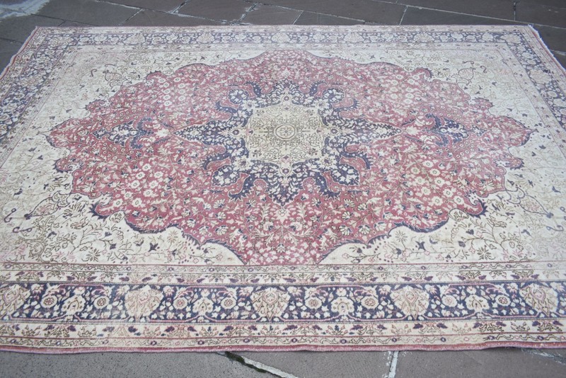 Vintage Turkish Rug 79'' x 117'' Muted Dye Rug Hand-knotted Rug Living Room Rug gallery