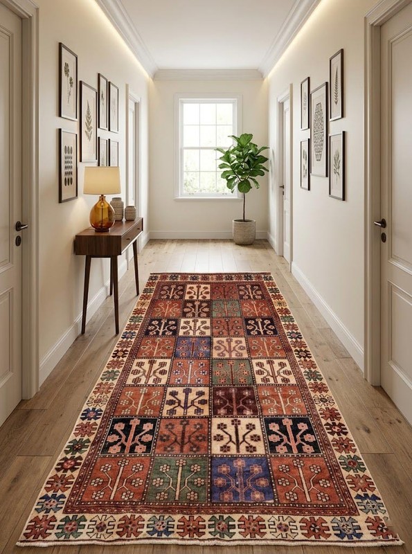 Semi-Antique Distressed Floral Multicolored Oriental Rug Entryway Carpet 5x9 Ft gallery