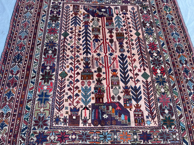 7x9 Vintage Afghan Baluchi Rug, Handknotted Soft Wool Tribal oriental Floor Rug gallery