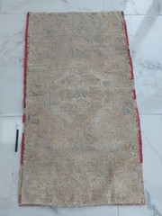 Oushak Vintage Rug Faded Turkish Rug Bathroom Rug Kitchen Rug Doormat Rug Nature