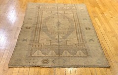 Bohemian Antique Cr1900-1939’s Muted Natural Dye Legendary Oushak Rug 4’x7’5”