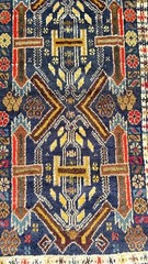 Authentic Hand Knotted Afghan Balouch Wool Area Rug 4.2 x 2.11 Ft (423 PF)