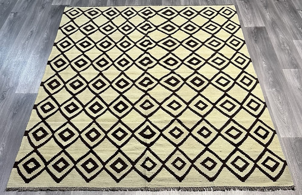 Vintage Kilim Traditional Hand Made Oriental Wool Kilim 7ft10inx5ft 242cmx181cm
