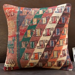 16″x16″ 40×40 Hand Woven Oriental Soumak Kilim Rug Vintage Pillow Cover Cushion