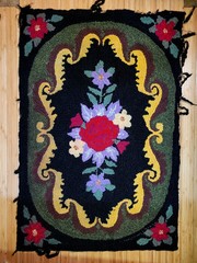 American Antique Hooked Wool Rug Circa 1920’s