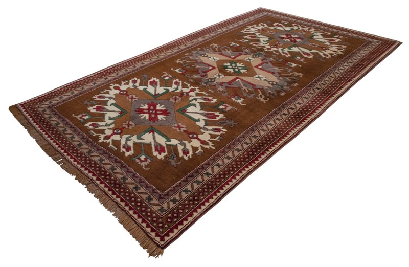 NOS 1960s 6'x10'2" Hand-Woven Turkish Anatolian Tribal Wool Rug | Unused Vintage gallery