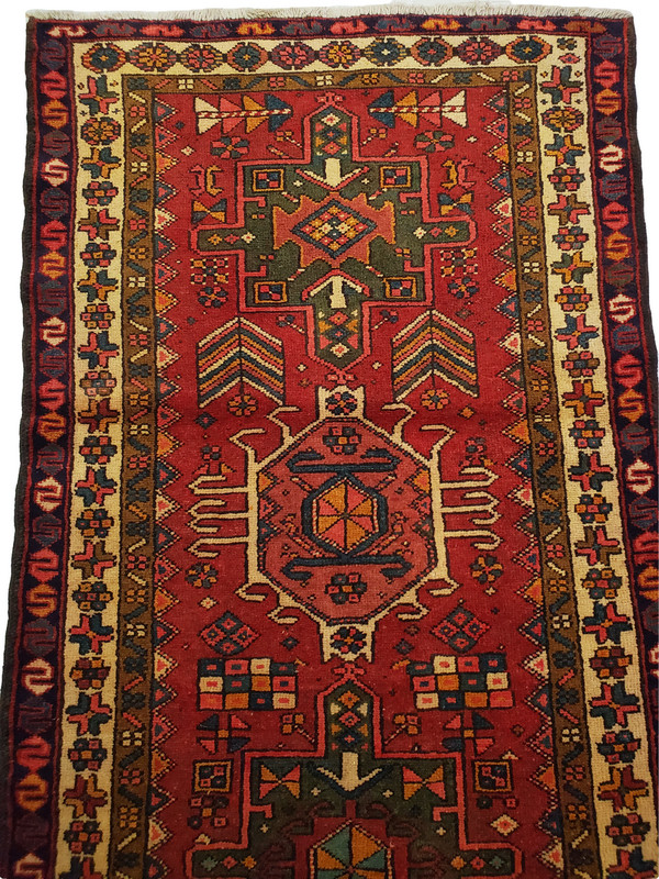 Karajeh Red Runner with Multi-Medallion - 3'4" x 9'8" gallery