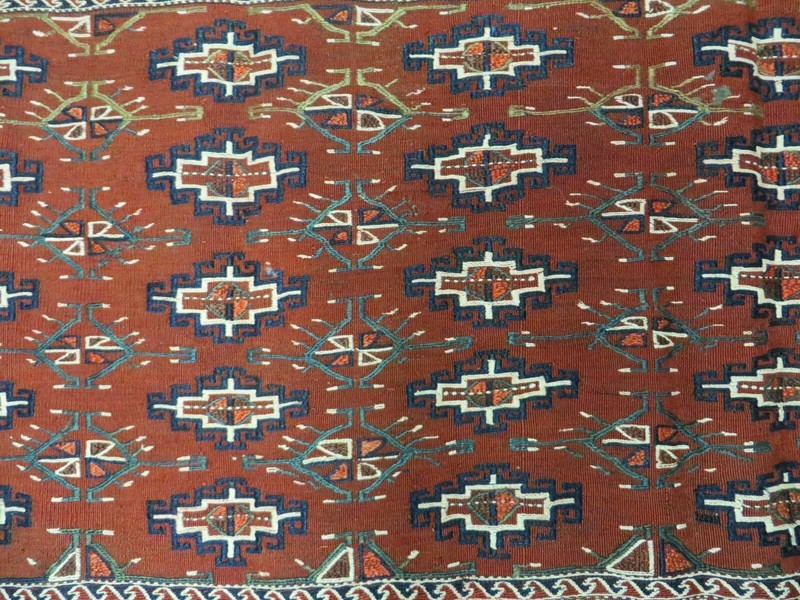 45" X 32" Antique Handmade Bokhara Turkoman Yomud Chuval Wool Rug Soumak NICE gallery