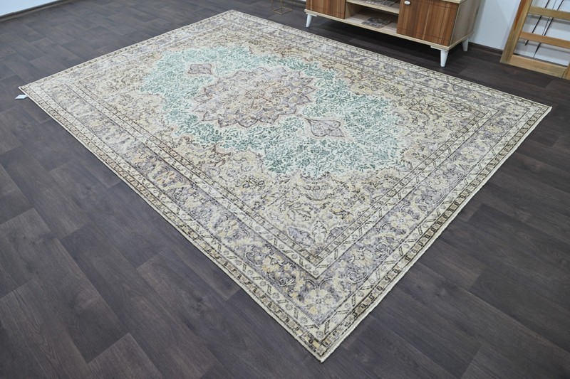 Oushak 7x10,Turkish Rug,vintage,anatolian,BEIGE,kilim,Bohemian,handmade,wool gallery