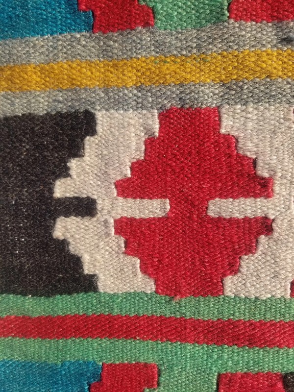 Vintage Traditional Handmade Turkish Wool Multicolor Kilim Rug 6.3x3.2ft gallery