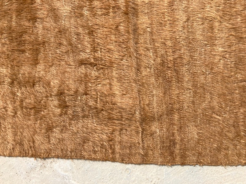 Vintage Handmade Turkish Anatolian Siirt Wool Kilim Shaggy Rug 185x127 cm gallery
