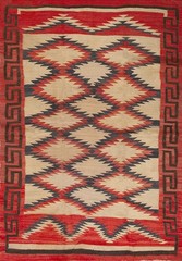 4’x6′ Bold Tribal Geometric Flatweave Antique Native American Navajo Rug