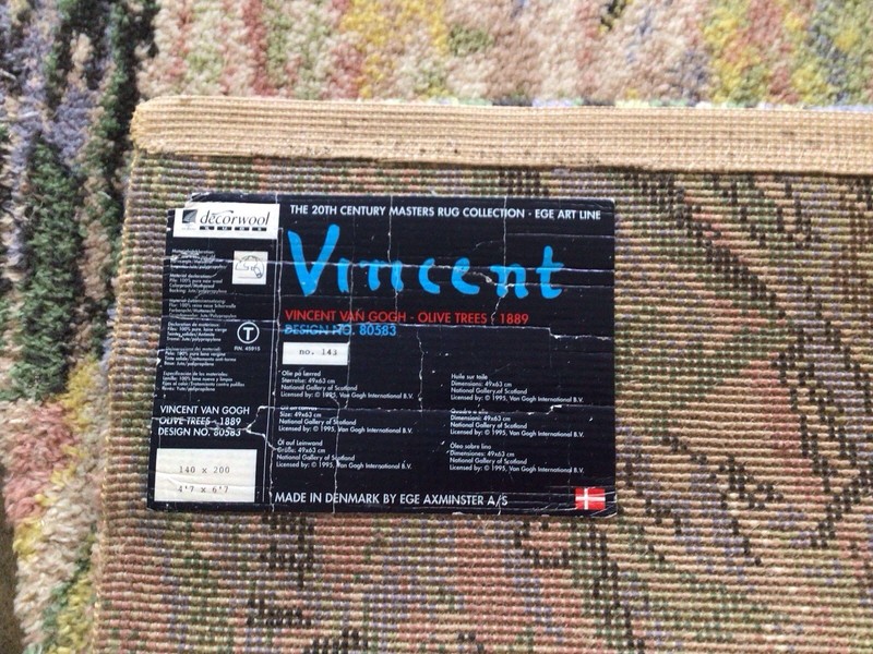 Vintage Ege Art Line Vincent Van Gogh Olive Trees 1889 Area Rug gallery