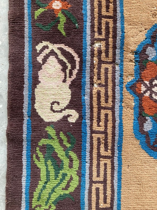 Vintage Chines Peking Handmade Floral Multicolor Wool Rug Carpet 166x95 cm gallery