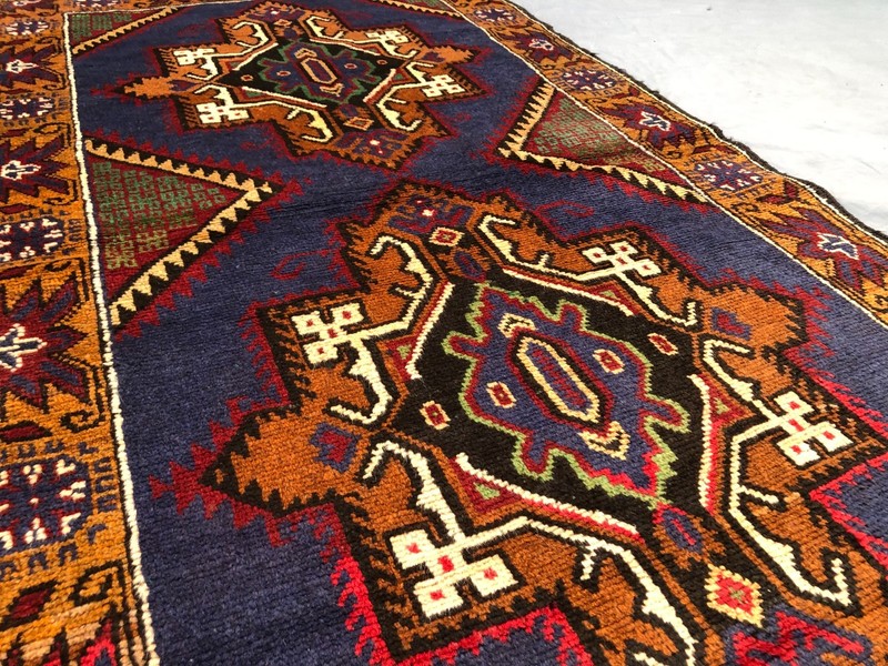 2'9 x 5'1 ft Vintage Afghan Hand Knotted Tribal Wool Rug Geometric Medallion Rug gallery