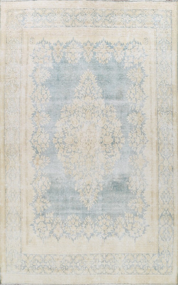 Muted Vintage Distressed Traditional 10x13 Area Rug Evenly Low Pile Hand-knotted