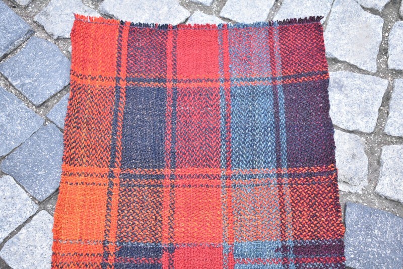 Vintage Kurdish Herki Runner Kilim 17'' x 68'' Anatolian Mini Hallway Kilim Rug gallery