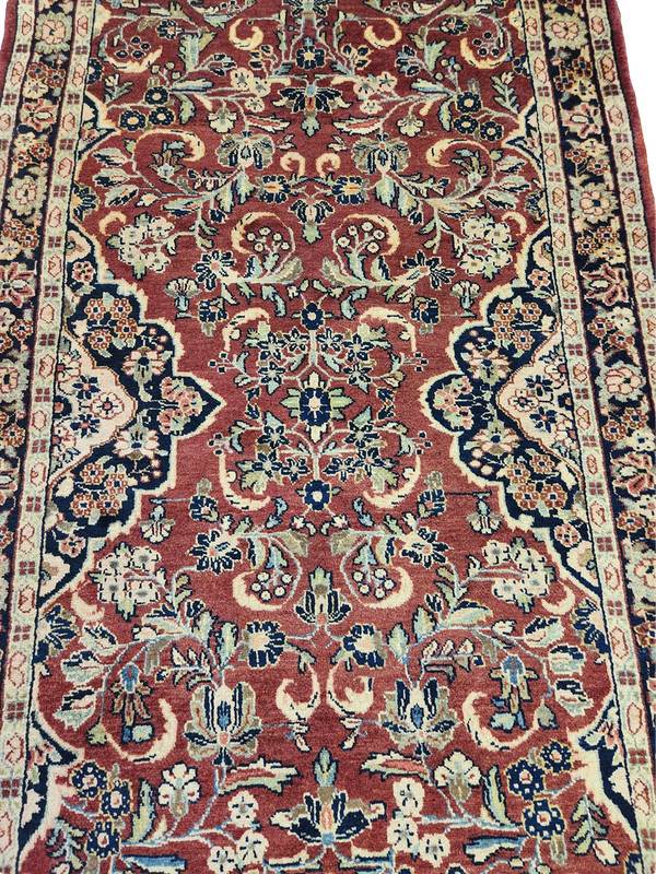Regal Mahal runner, Red Ivory & Blue - 4'6" x 13'7" gallery