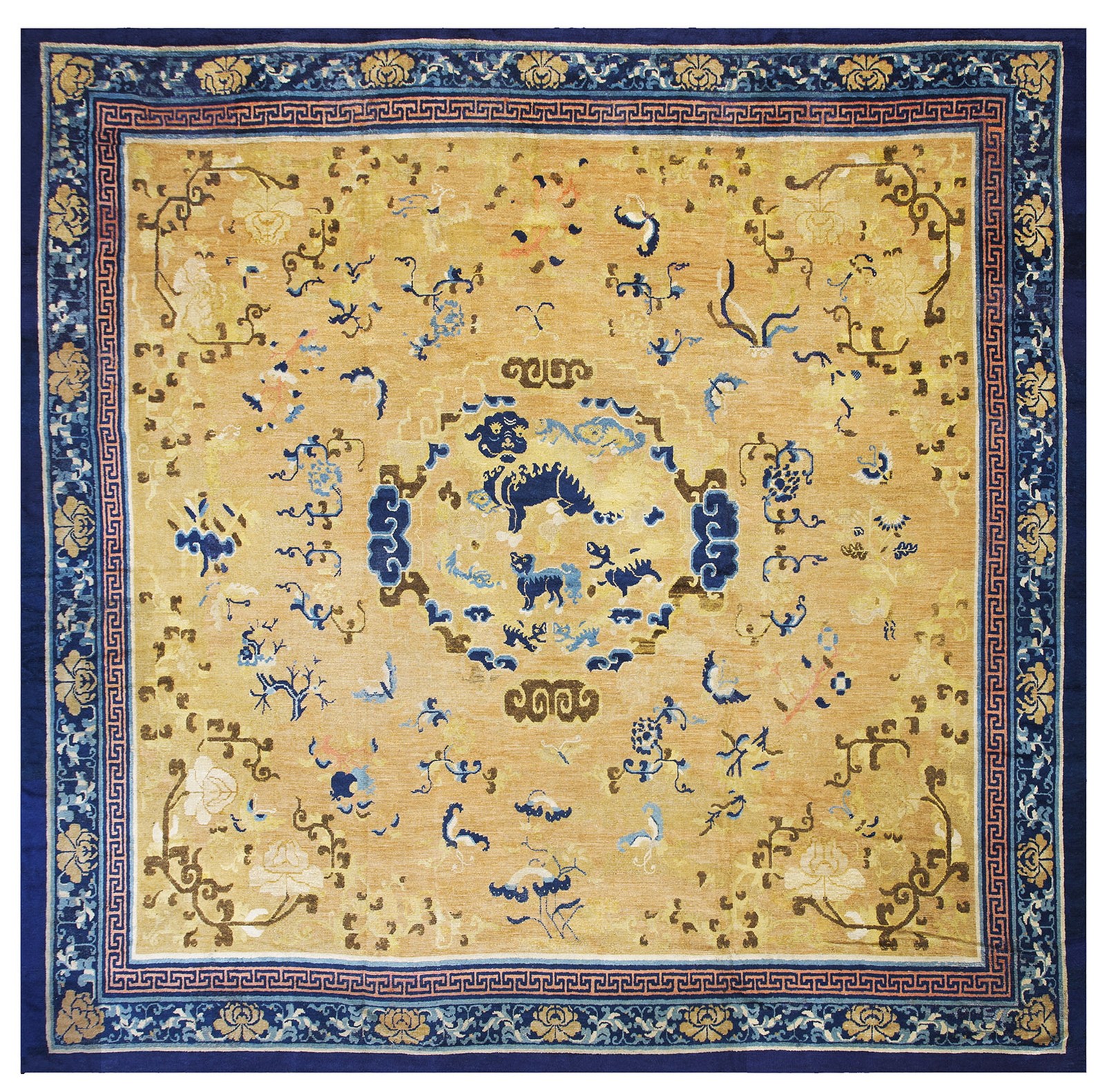 11X11 Antique Chinese Ningxia Wool Area Rug 1750 gallery