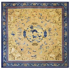 11X11 Antique Chinese Ningxia Wool Area Rug 1750
