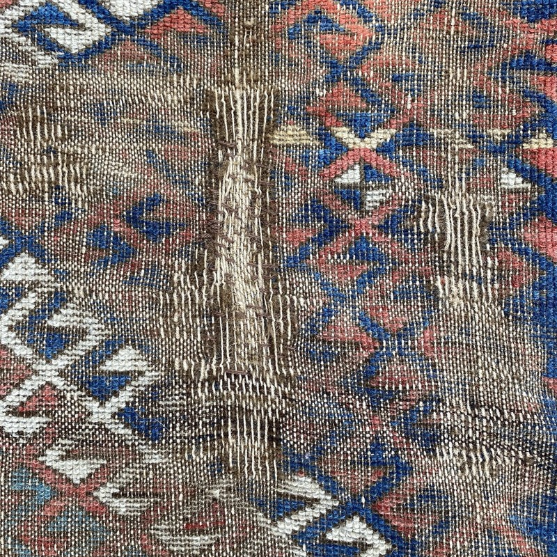 Antique Rug 4' 6 x 8' 8 Blue Hand Knotted Caucasian Tribal Oriental Rug gallery