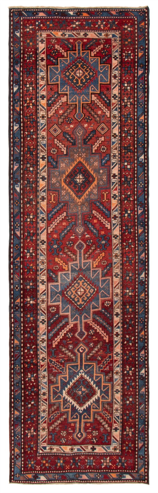 3'8" x 12'6" Vintage Hand-knotted Runner Rug Traditional Oriental Wool Carpet gallery