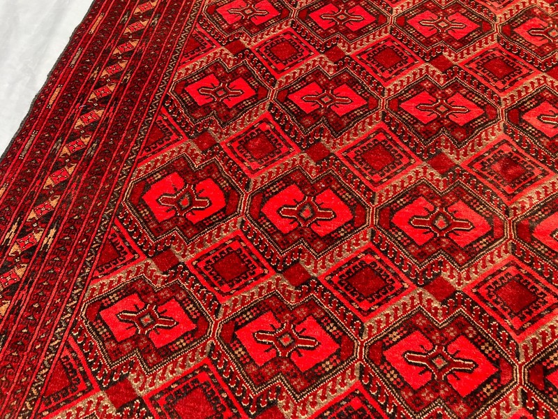 Hand Knotted Turkmen Ersari Rug 6'8x9'4 ft Rare Geometric Pattern Large Carpet gallery