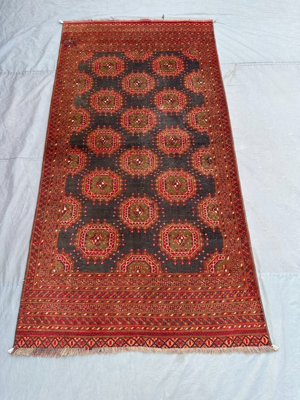 3'10x7'5 Low Pile Distressed Turkmen Patnos Gull Rug Faded Vintage Kitchen Rug gallery