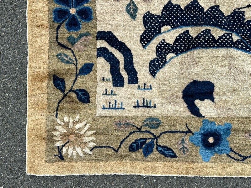 Ci 1920's ANTIQUE ART DECO CHINESE RUG 5.2x7.6 PHOENIX BIRD DESIGN ONE OF A KIND gallery